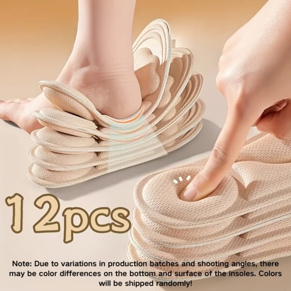 6 Pairs (12pcs) Breathable Comfortable Insoles, Women'S High Heels, Sports Shoes, Casual Insoles, Shoe Additions, Suitable For Mens And Ladies