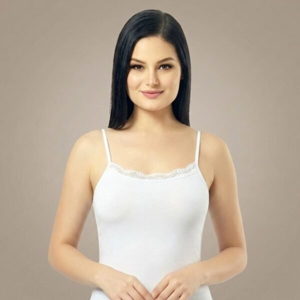 Lolitam 3pcs Womens Camisole Tank Top, Cotton Camisoles Lace Plain Ladies Undershirts turkey White Color