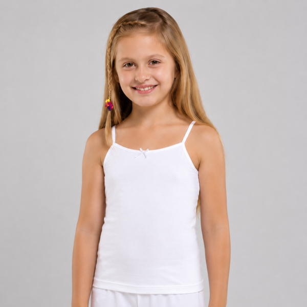 EveryOne 3pcs Girls Camisole 100% Cotton, Soft Cotton Undershirt, Sleeveless Innerwear, Breathable Cotton Camisole, Lightweight Everyday Undershirt