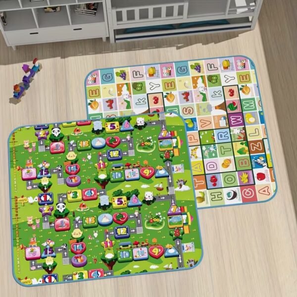 Kid Baby Play Mat Floor Activity Happy Farm Rug Child Crawling Carpet Educational Learning Game Mat Soft Padded Nursery Playroom Indoor Outdoor Non Slip Foldable Activity Mat