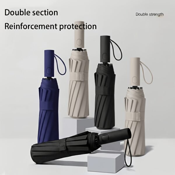 Automatic Open And Close Folding Umbrella - Compact Design with Ergonomic Handle, 8 Steel Ribs - Portable And Durable Folding Umbrella for Outdoor Use, Men'S Business Sturdy And Windproof Sunshade, Women'S Dual-Use Sunshade, Women'S Gift